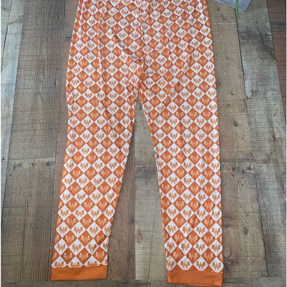 Whataburger Adult Pajama PJ Pants Orange & White Logo Unisex Xl Polyester Jogger - Picture 3 of 9